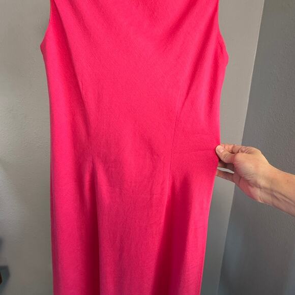 Vintage Jessica Howard Pink Linen Blend Sleeveless Maxi Dress Classic Dress Sz 6 - Picture 6 of 12